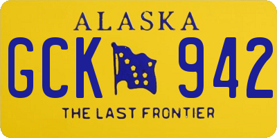 AK license plate GCK942
