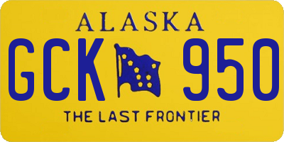 AK license plate GCK950