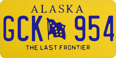 AK license plate GCK954