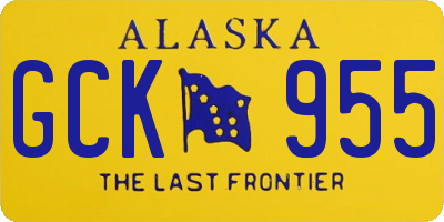 AK license plate GCK955