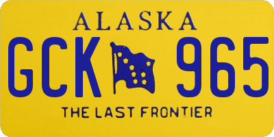 AK license plate GCK965