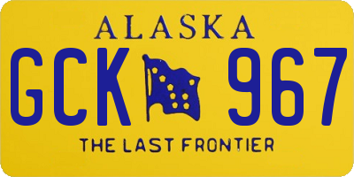 AK license plate GCK967