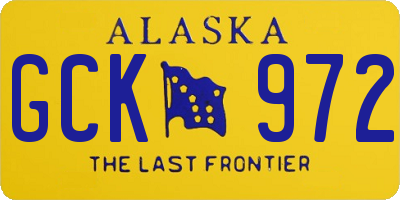 AK license plate GCK972