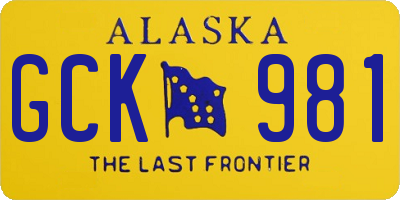 AK license plate GCK981