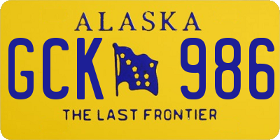 AK license plate GCK986