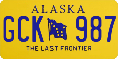 AK license plate GCK987