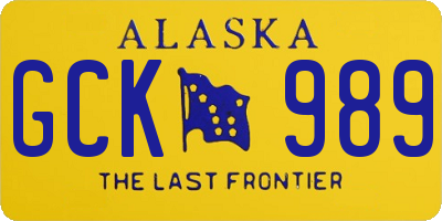 AK license plate GCK989