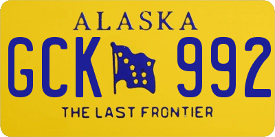 AK license plate GCK992