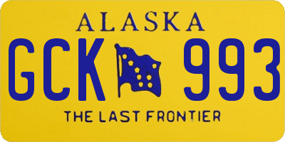 AK license plate GCK993