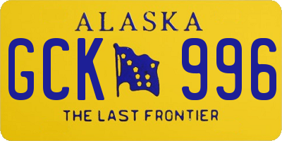 AK license plate GCK996
