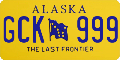 AK license plate GCK999