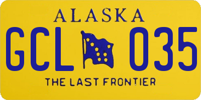 AK license plate GCL035