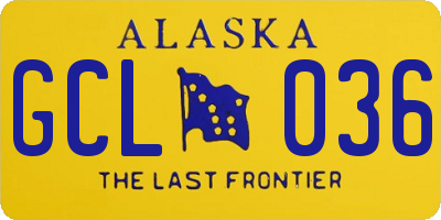 AK license plate GCL036