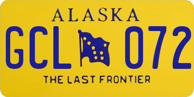 AK license plate GCL072