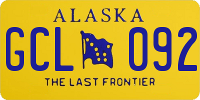 AK license plate GCL092
