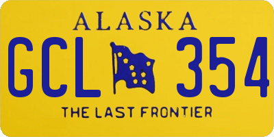 AK license plate GCL354