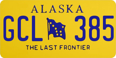 AK license plate GCL385