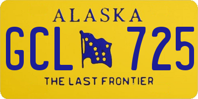 AK license plate GCL725