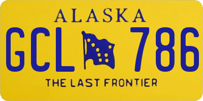 AK license plate GCL786
