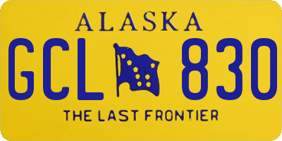 AK license plate GCL830