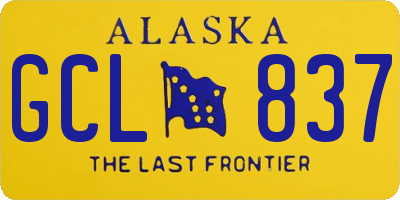 AK license plate GCL837