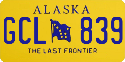 AK license plate GCL839
