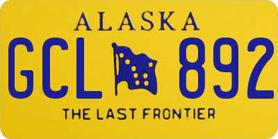 AK license plate GCL892