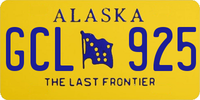 AK license plate GCL925