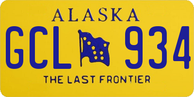 AK license plate GCL934