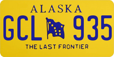 AK license plate GCL935