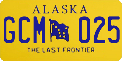 AK license plate GCM025