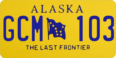 AK license plate GCM103