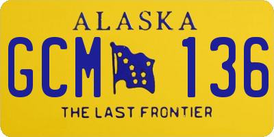 AK license plate GCM136