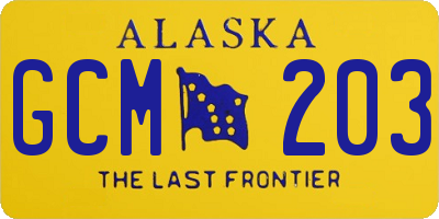 AK license plate GCM203