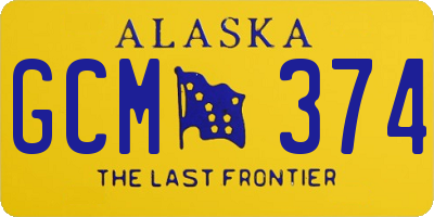 AK license plate GCM374