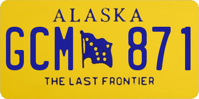 AK license plate GCM871