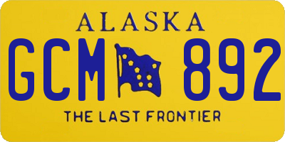 AK license plate GCM892