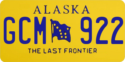 AK license plate GCM922