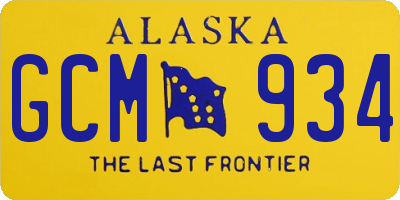 AK license plate GCM934