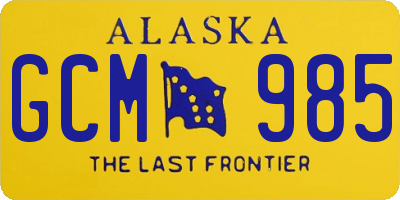 AK license plate GCM985