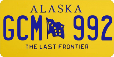 AK license plate GCM992