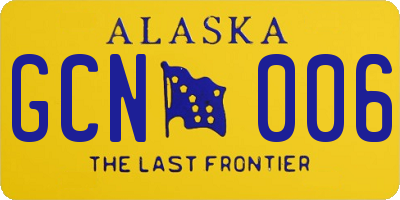 AK license plate GCN006