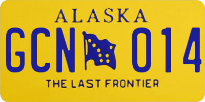 AK license plate GCN014
