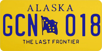 AK license plate GCN018