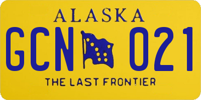 AK license plate GCN021
