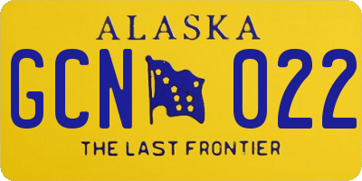 AK license plate GCN022