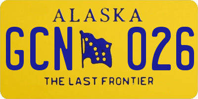 AK license plate GCN026