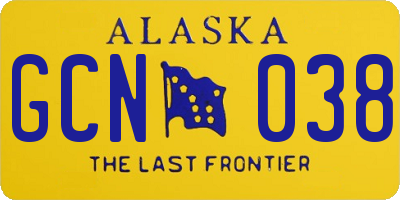 AK license plate GCN038