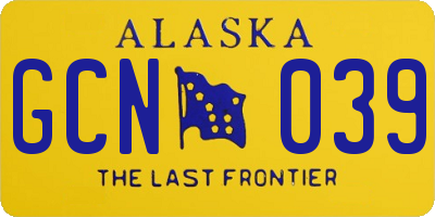 AK license plate GCN039