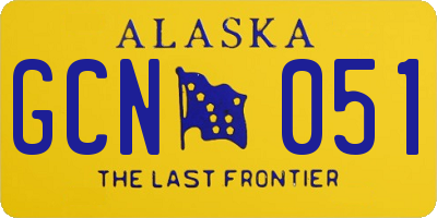 AK license plate GCN051